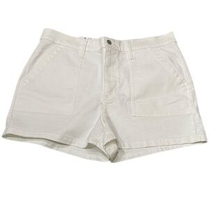 J.Crew Chino Shorts Sz 32 Denim White High Rise New w/ Tags Zipper Closure